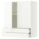 SEKTION / MAXIMERA Wall cabinet w 2 doors/2 drawers, white/Aspudden matt white, 36x15x40 "