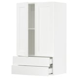 SEKTION / MAXIMERA Wall cabinet w 2 doors/2 drawers, white Enköping/white wood effect, 24x15x40 "