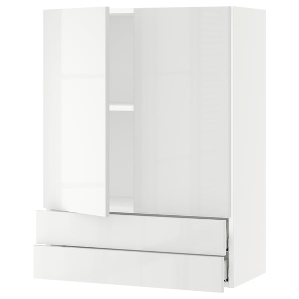 SEKTION / MAXIMERA Wall cabinet w 2 doors/2 drawers, white/Ringhult white, 30x15x40 "
