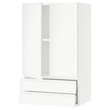 SEKTION / MAXIMERA Wall cabinet w 2 doors/2 drawers, white/Voxtorp matt white, 24x15x40 "