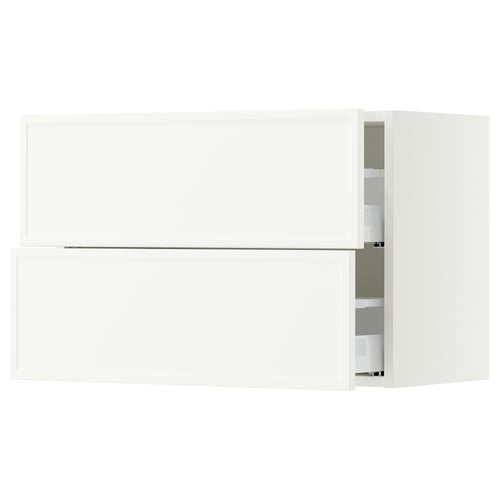 SEKTION / MAXIMERA Wall cabinet with 2 drawers, white/Aspudden matt white, 30x15x20 "
