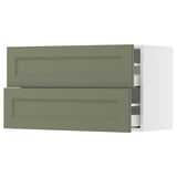 SEKTION / MAXIMERA Wall cabinet with 2 drawers, white/Axstad gray-green, 36x15x20 "