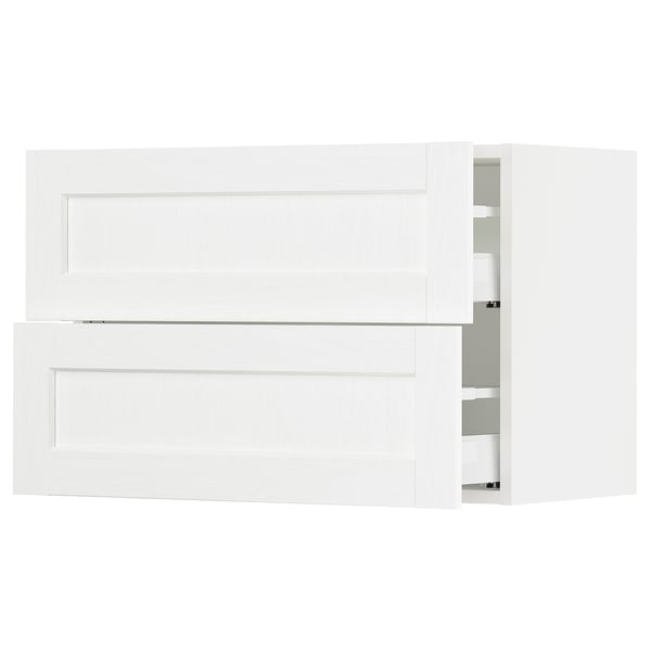 SEKTION / MAXIMERA Wall cabinet with 2 drawers, white Enköping/white wood effect, 30x15x20 "