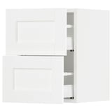 SEKTION / MAXIMERA Wall cabinet with 2 drawers, white Enköping/white wood effect, 15x15x20 "