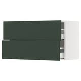 SEKTION / MAXIMERA Wall cabinet with 2 drawers, white/Havstorp deep green, 36x15x20 "