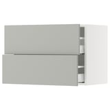 SEKTION / MAXIMERA Wall cabinet with 2 drawers, white/Havstorp light gray, 30x15x20 "