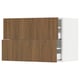 SEKTION / MAXIMERA Wall cabinet with 2 drawers, white/Tistorp brown walnut effect, 30x15x20 "