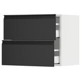 SEKTION / MAXIMERA Wall cabinet with 2 drawers, white/Upplöv matt anthracite, 24x15x20 "