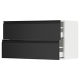 SEKTION / MAXIMERA Wall cabinet with 2 drawers, white/Upplöv matt anthracite, 36x15x20 "