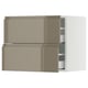 SEKTION / MAXIMERA Wall cabinet with 2 drawers, white/Voxtorp high-gloss dark grey-brown, 24x15x20 "