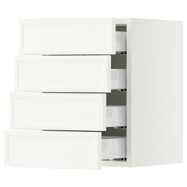 SEKTION / MAXIMERA Wall cabinet with 4 drawers, white/Aspudden matt white, 15x15x20 "