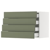 SEKTION / MAXIMERA Wall cabinet with 4 drawers, white/Axstad gray-green, 30x15x20 "