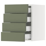SEKTION / MAXIMERA Wall cabinet with 4 drawers, white/Axstad gray-green, 15x15x20 "