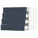 SEKTION / MAXIMERA Wall cabinet with 4 drawers, white Axstad/matte blue, 24x15x20 "