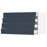 SEKTION / MAXIMERA Wall cabinet with 4 drawers, white Axstad/matte blue, 36x15x20 "