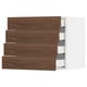 SEKTION / MAXIMERA Wall cabinet with 4 drawers, white Enköping/brown walnut effect, 24x15x20 "