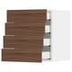 SEKTION / MAXIMERA Wall cabinet with 4 drawers, white Enköping/brown walnut effect, 18x15x20 "
