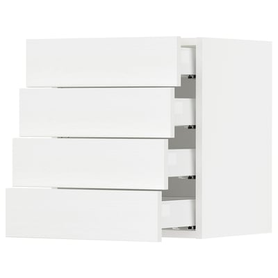 SEKTION / MAXIMERA Wall cabinet with 4 drawers, white Enköping/white wood effect, 18x15x20 "