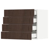 SEKTION / MAXIMERA Wall cabinet with 4 drawers, white/Sinarp brown, 24x15x20 "