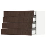 SEKTION / MAXIMERA Wall cabinet with 4 drawers, white/Sinarp brown, 30x15x20 "