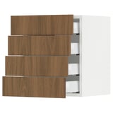 SEKTION / MAXIMERA Wall cabinet with 4 drawers, white/Tistorp brown walnut effect, 18x15x20 "