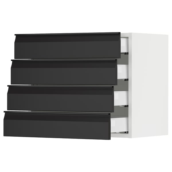 SEKTION / MAXIMERA Wall cabinet with 4 drawers, white/Upplöv matt anthracite, 24x15x20 "