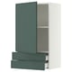 SEKTION / MAXIMERA Wall cabinet with door/2 drawers, white/Aspudden dark gray-green, 24x15x40 "