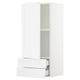 SEKTION / MAXIMERA Wall cabinet with door/2 drawers, white/Axstad matt white, 18x15x40 "