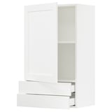 SEKTION / MAXIMERA Wall cabinet with door/2 drawers, white Enköping/white wood effect, 24x15x40 "