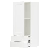 SEKTION / MAXIMERA Wall cabinet with door/2 drawers, white Enköping/white wood effect, 18x15x40 "