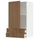 SEKTION / MAXIMERA Wall cabinet with door/2 drawers, white/Tistorp brown walnut effect, 24x15x40 "