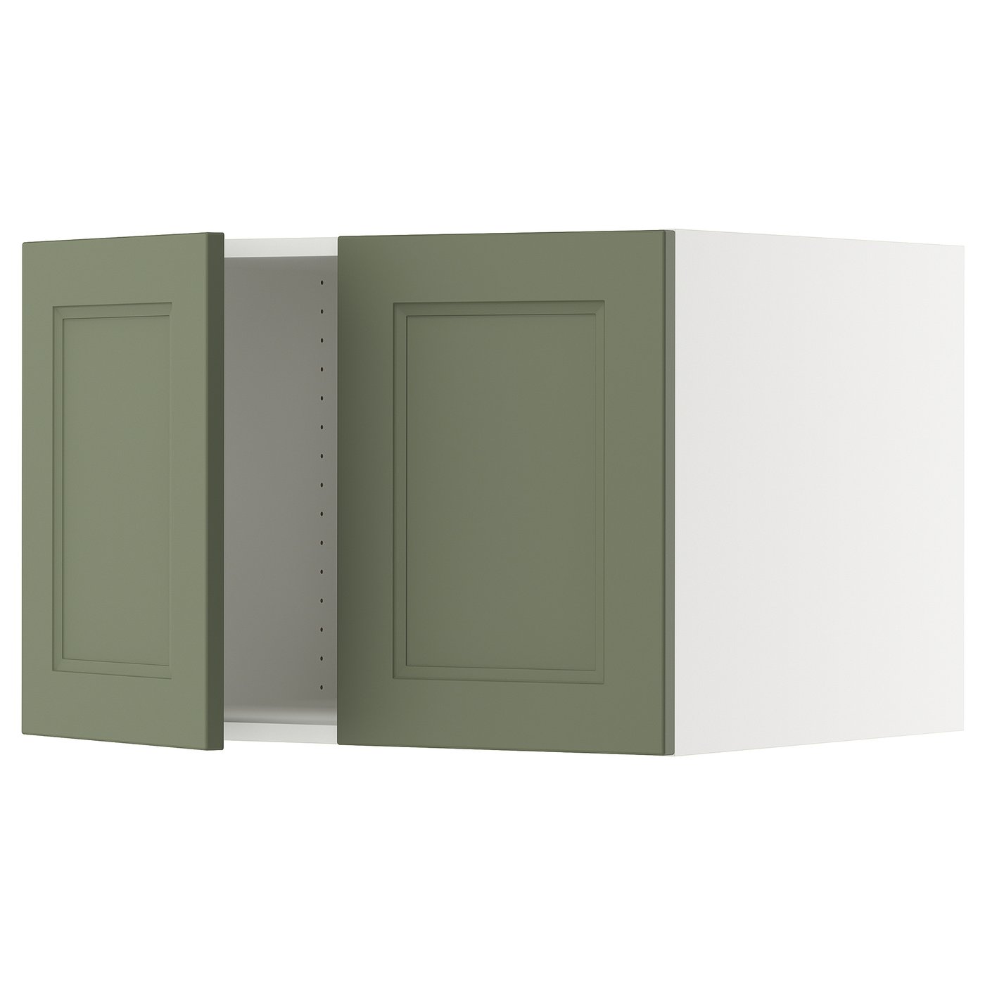 SEKTION top cab f fridge/freezer w 2 doors, white/Axstad gray