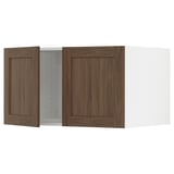SEKTION Top cab f fridge/freezer w 2 doors, white Enköping/brown walnut effect, 36x24x20 "