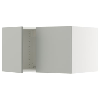 SEKTION Top cab f fridge/freezer w 2 doors, white/Havstorp light gray, 36x24x20 "