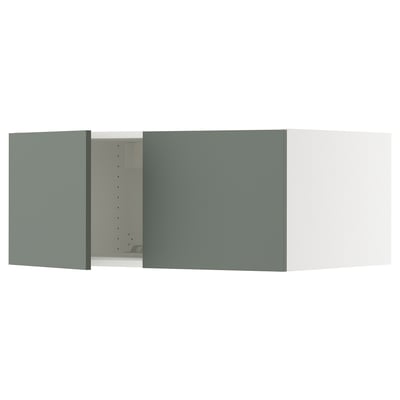 SEKTION Top cab f fridge/freezer w 2 doors, white/Nickebo matt grey-green, 36x24x15 "