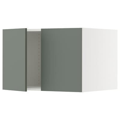 SEKTION Top cab f fridge/freezer w 2 doors, white/Nickebo matt grey-green, 30x24x20 "
