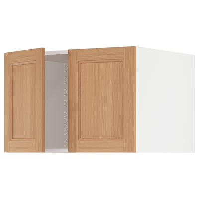 SEKTION Top cab f fridge/freezer w 2 doors, white/Vedhamn oak, 30x24x20 "
