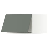 SEKTION Top cab f fridge/freezer w push-op, white/Nickebo matt grey-green, 24x24x15 "