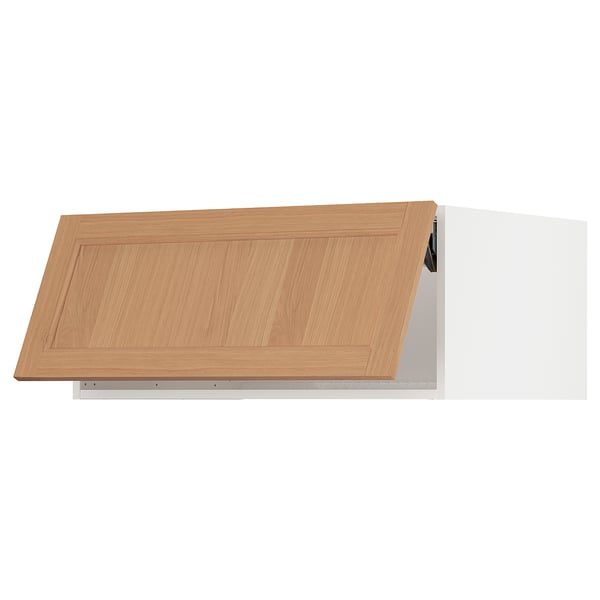 SEKTION Top cab f fridge/freezer w push-op, white/Vedhamn oak, 36x24x15 "