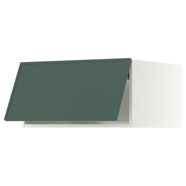 SEKTION Top cabinet for fridge/freezer, white/Aspudden dark gray-green, 30x24x15 "