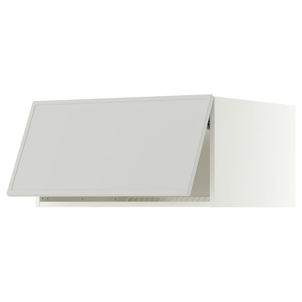 SEKTION Top cabinet for fridge/freezer, white/Aspudden light gray, 30x24x15 "