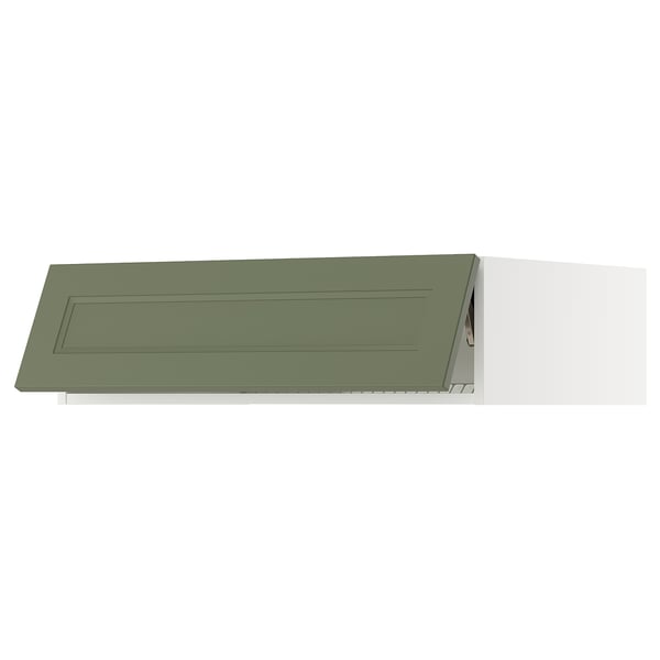 SEKTION Top cabinet for fridge/freezer, white/Axstad gray-green, 36x24x10 "