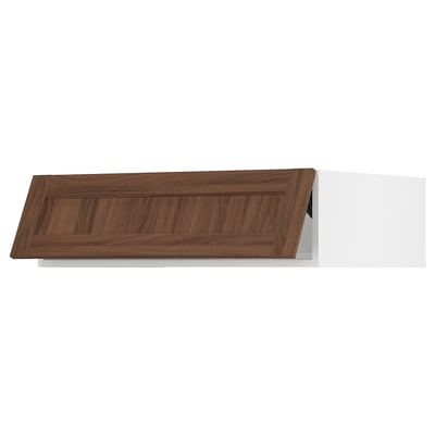 SEKTION Top cabinet for fridge/freezer, white Enköping/brown walnut effect, 36x24x10 "
