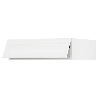 Displays a white kitchen cabinet from the SEKTION system, featuring a sleek design with a smooth, slightly textured surface.