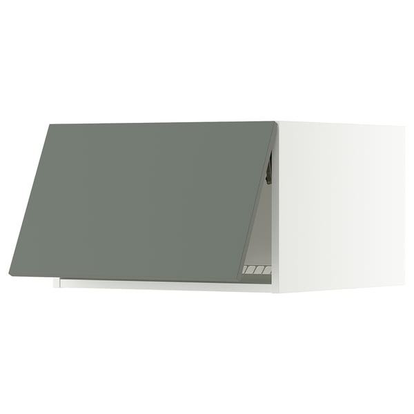 SEKTION Top cabinet for fridge/freezer, white/Nickebo matt grey-green, 24x24x15 "