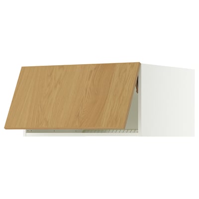 SEKTION Top cabinet for fridge/freezer, white/Sinarp oak veneer, 30x24x15 "