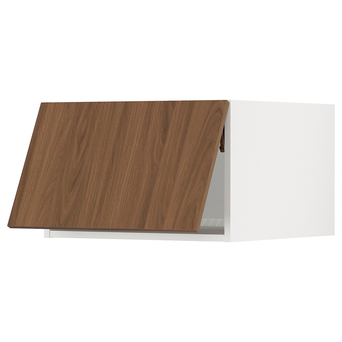 SEKTION top cabinet for fridge/freezer, white/Tistorp brown walnut