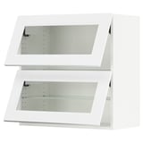 SEKTION Wall cab horiz 2 gls drs w push-op, white/Axstad matt white, 30x15x30 "