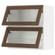 SEKTION Wall cab horiz 2 gls drs w push-op, white Enköping/brown walnut effect, 30x15x30 "