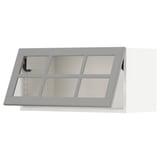 SEKTION Wall cab horiz gls door w push-open, white/Bodbyn gray, 30x15x15 "
